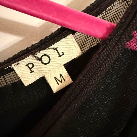 POL Black Mesh Detail Tank Top - Picture 2 of 4